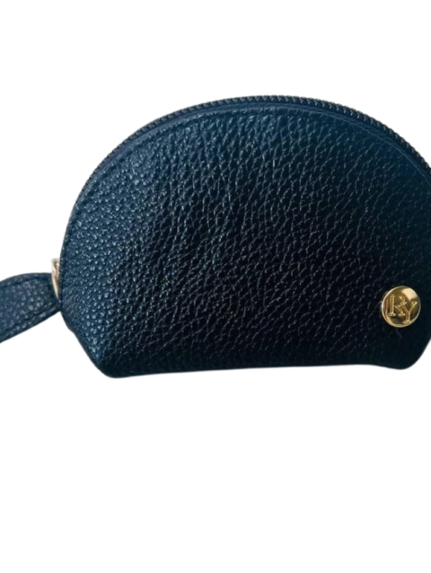 Kleine Münzbörse, die leicht zu tragen ist und in kleine Taschen passt. Dunkelblaue Farbe.