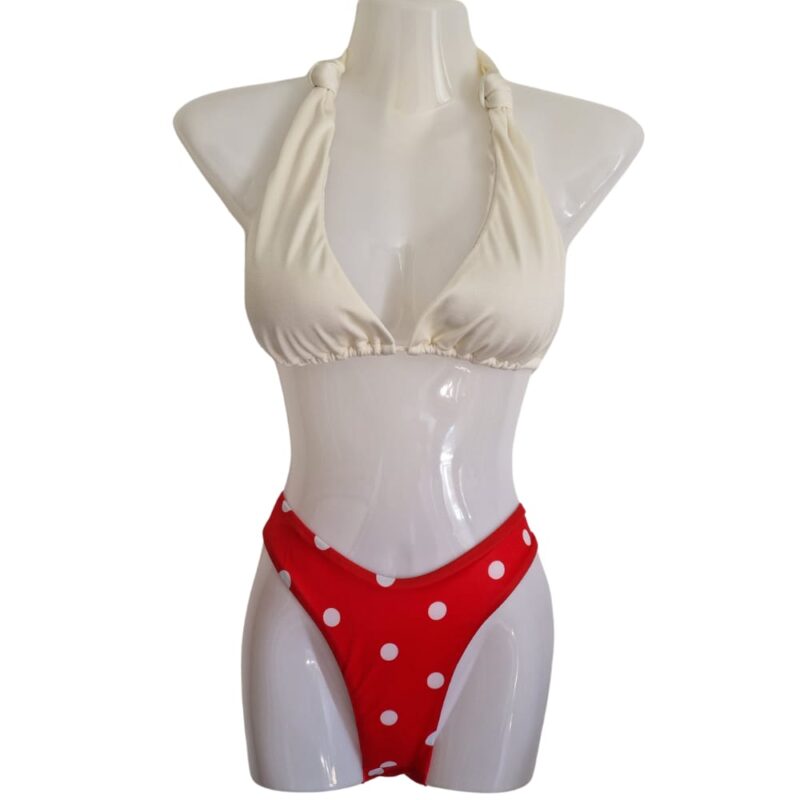Bikini Rot mit Beige