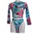 Badekleid mit langärmeligem T-Shirt, bedruckt mit Blumen, schützt vor den UV-Strahlen der Sonne.